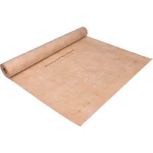 108 Sq Ft Waterproof Membrane 3.3 FT x 33 FT Roll 24Mils Thick Pre-Marked Grid Easy Cutting Polyethylene Fabric Waterproofing for Shower Sauna Bathroom Kitchen