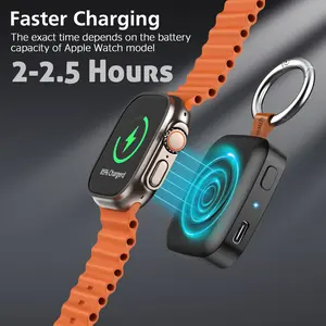 X12pg Portable Charger for Apple Watch, Wireless Magnetic Iwatch Charger 1200mah, Power Bank Travel Keychain, Smart Chargers for Series 1-1 Ultra, Smart Watch Accessories