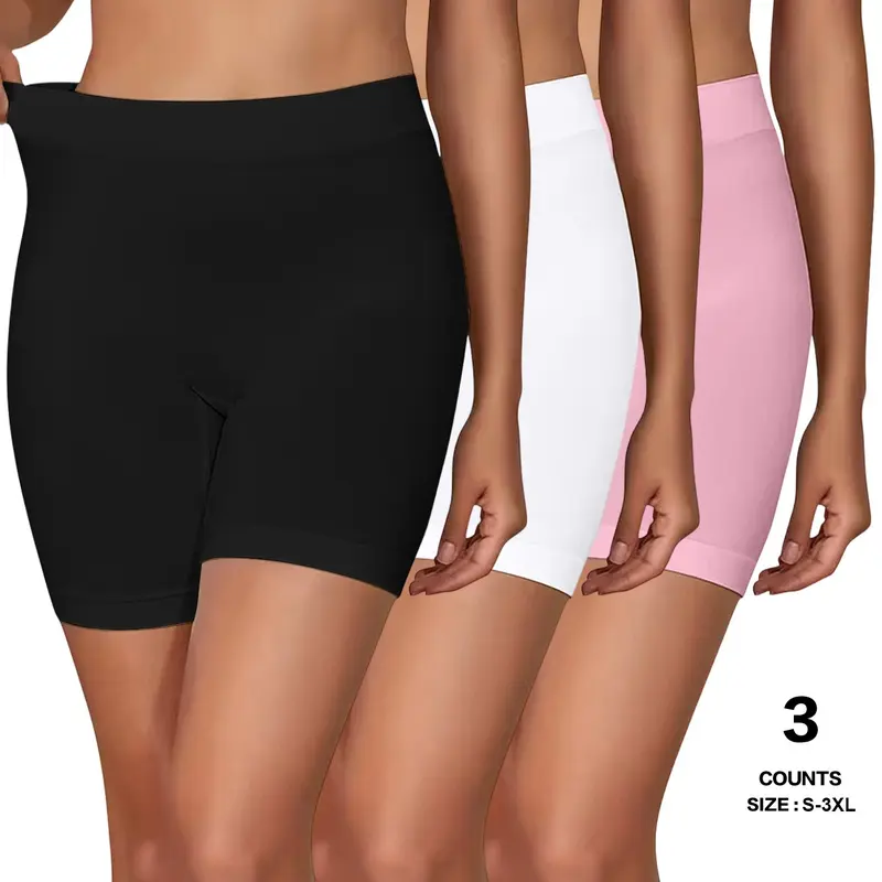 Slip Shorts for Under Dresses Women Body Sculpt Anti Chafing Seamless Smooth Elastic Soft Stretch Panties Underwear Boyshorts Panties Under Shorts Everyday Basic Seamless Sculpt Shortie Body Shaper Shorts Casual Shapewear Body Shaping Panties