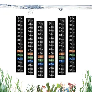 6 PCS Adhesive Fish Tank Thermometer Strip Aquarium Thermometer Sticker Display 64-93 ℉ (18-34 ℃) Brewing Thermometer Test Strip