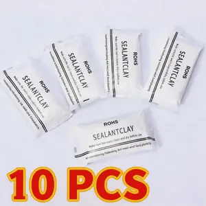 10PCS Sealant Clay,Eco-Friendly Waterproof Leak Stopper, Fast Cure, Strong Adhesive, Oil Resistant & Pest Block, for AC Holes, Wall Cracks, Wall Gaps & Drain Pipe Joints DIY Home Repair