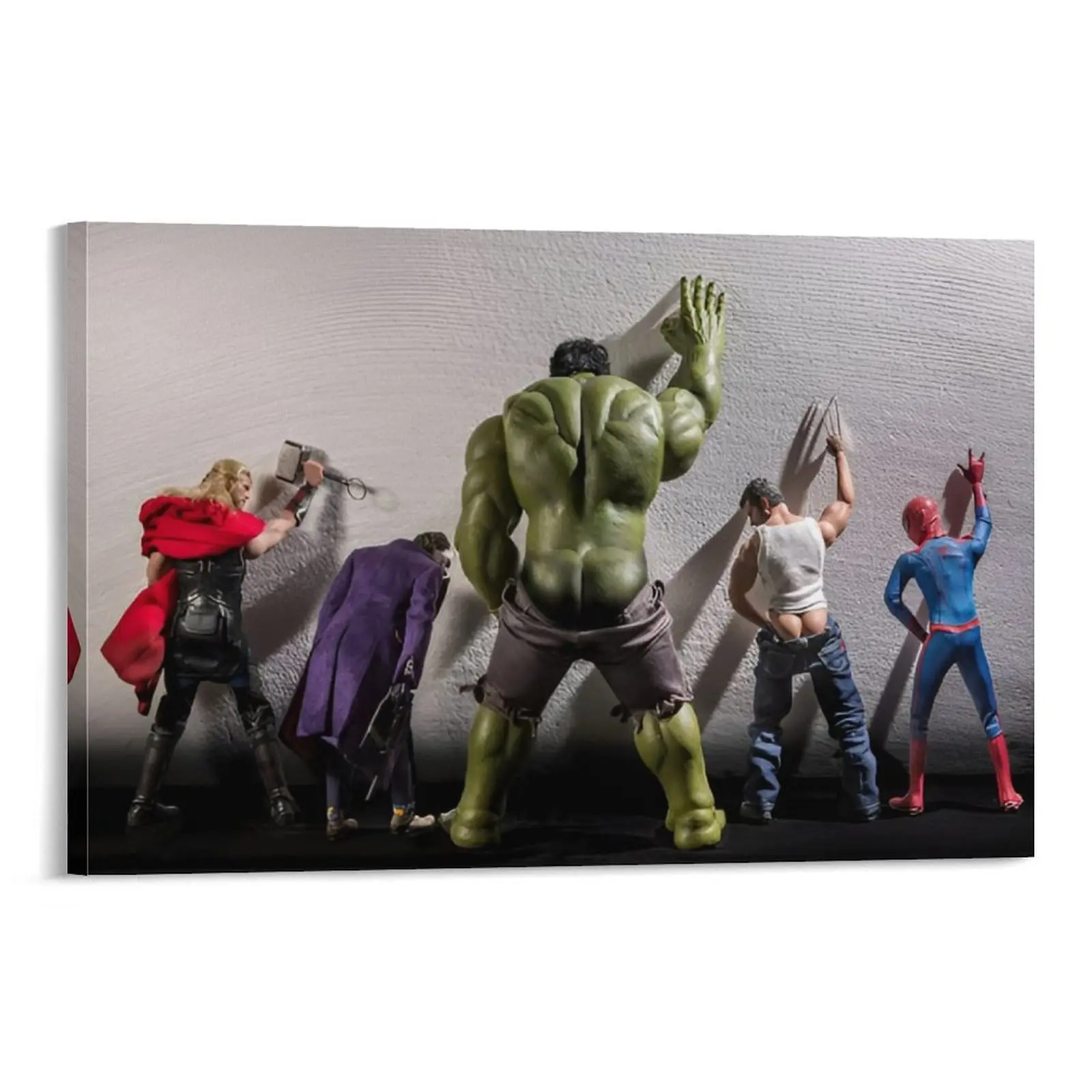Fun Superhero Canvas Poster - Bathroom, Living Room Home Decor Supplies