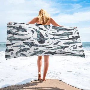 Whale Shark Print Beach Towel, Quick Dry Microfiber Oversized Bath Towel, Super Soft Sand Free Swim Towel for Swimming, Beach, Pool, Camping, Travel, Yoga, Gift for Women Men