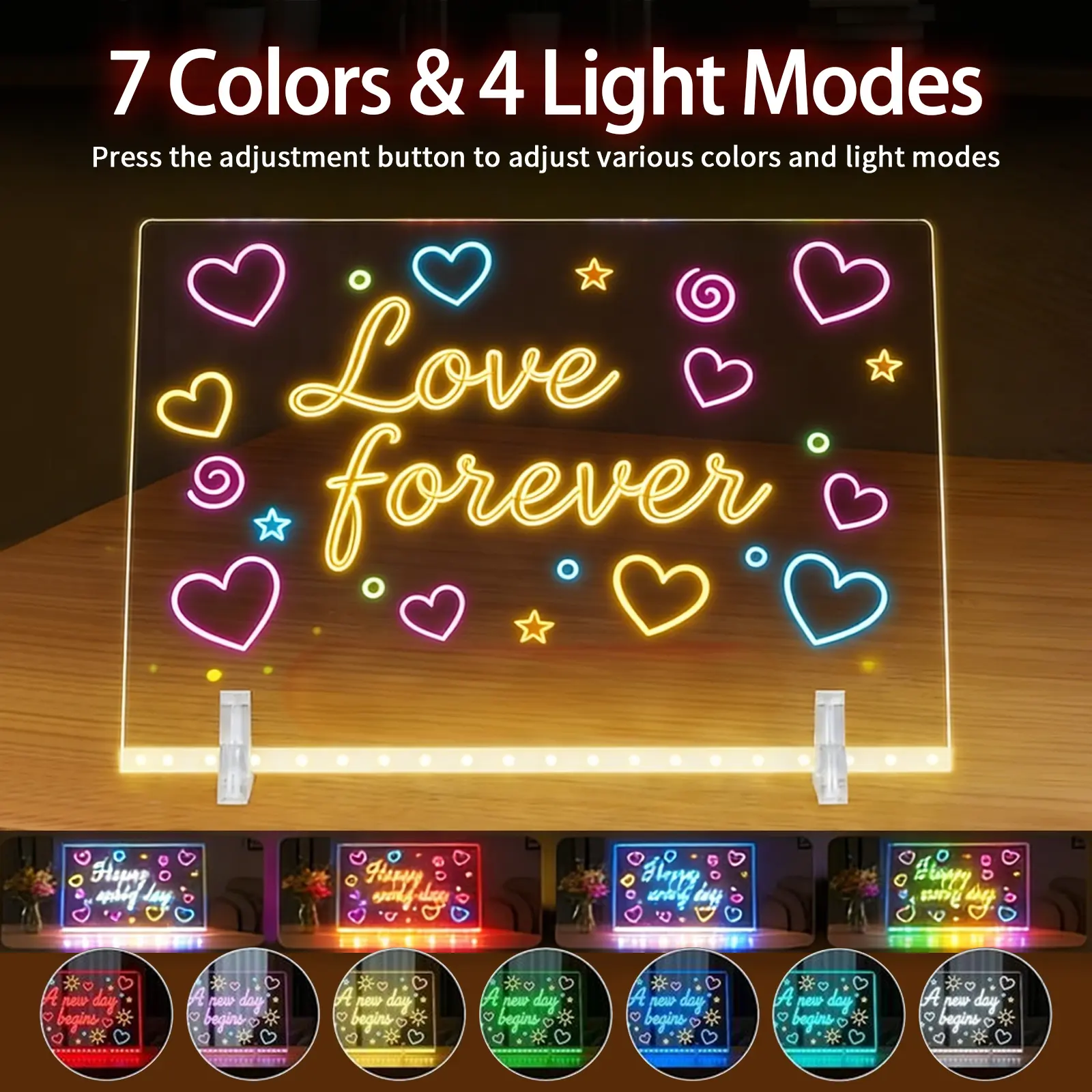 WheelKids Glowing LED Drawing Board – Light-Up Acrylic Doodle Pad for Kids, Erasable Art Tablet That Works as a Night Light, Perfect Valentine’s Day & Birthday Gift in Gift Box