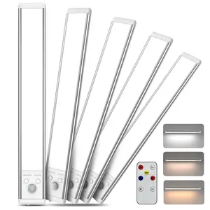 Under Cabinet Lights 5 Pack 52LED Motion Sensor Night Light Indoor 2000mAh USB Rechargeable Magnetic Dimmable Smart Lamp for Kitchen Stairs Wardrobe Lighting Height Adjustable