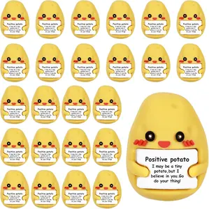 25 Pcs Mini Rubber Potato Gifts Positive Inspirational Potato Figures Bulk Motivational Potatoes Decorations and Encouragement Appreciation Gift for Teacher Coworker Staff 1.26 inch