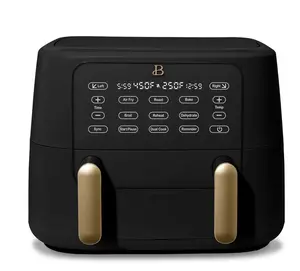 9 Qt TriZone Dual Basket Air Fryer, EverGood Ceramic Nonstick Coating, Black