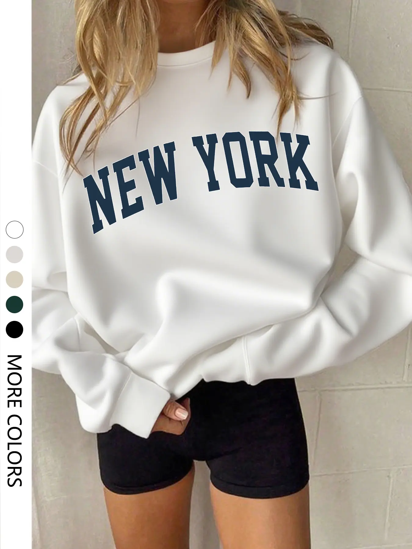 Women's Casual Letter Print Pullover Sweater, Drawstring Drop Shoulder Design, Perfect for Spring & Fall Layering