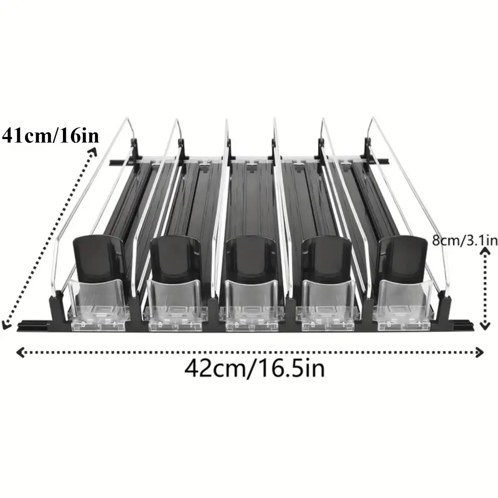 Fridge Soda Can Storage Rack 25 Capacity Self-pushing Width Adjustable Drink Organizer for Beer Water Bottle Dispenser Easy Assembly & Clean Black Holder Set Thanksgiving tableware TikTokShopBlackFriday Christmas Gift