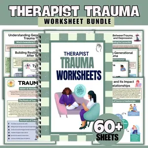 Therapist Trauma Manual with Cbt Worksheets, Anxiety & Trauma Workshops, Resilience Building Guide for Mental Health Professionals
