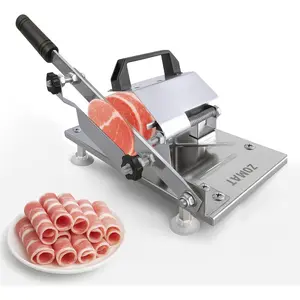 Manual Meat Slicer for Frozen & Semi-Frozen Meat, Stainless Beef for Home, Duty Hand Slicer with Blade for Hot Pot, BBQ & Deli