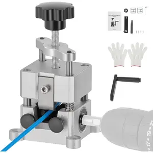 Wire Stripper Machine, 0.06"-1" Manual Wire Stripping Machine, Drill Compatible Copper Wire Stripping Tool for Scrap Wire with 2 Feed Hole Plates, Wire Stripper Power Tool for  Recycling