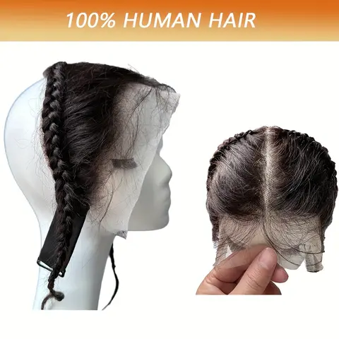 【TIMIA】Volumizing Human Hair Lace Closure Wig - Glueless 100% Afro Kinky Frontal Twist Female Lace Hairline Topper, 1B# Natural Black 150% Density, Seamless Forehead Thinning Repair for Muslim Hijab Use, Wigs Human Hair