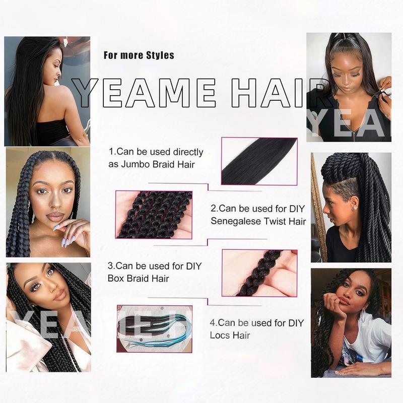 2 Pack Braiding Hair Pre Stretched 30 Inch Yaki Straight braided Premium Synthetic Crochet Twist Braids wig No Tangle Easy Install