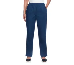 Alfred Dunner Petite Straight Leg Average Denim Pants