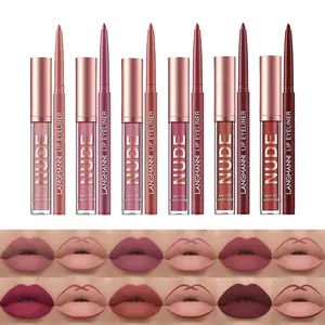 Matte Finish Lip Duo with Precision Lip Liner, Smooth Application Lipstick Set, Hydrating Pigment-Rich Formula for Sensitive Lips, Everyday Wear to Party Nights, Compact Case for Travel & Social Occasions