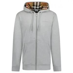 Burberry Hove Check Embroidery Logo Zip Hoodie Pale Grey (men) by StockX