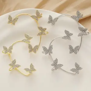 Fairy Butterfly Ear Hanging High-Grade TrendyStyle Earrings One-Piece Ear Clip Affordable Luxury Fashion Earrings for Women