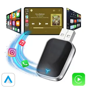 2026 Wireless CarPlay Adapter for Both Apple and Android, Stable Connection, No Latency, Wired to Wireless, Hands-Free Call, Bluetooth Car Adapter, Wireless Carplay Audio, Car Accessories, Plug and Play, CarPlay Dongle