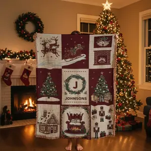 Personalized Christmas Woven Blanket, Christmas Family Woven Blanket, Christmas Custom Gift, Christmas Special Gift