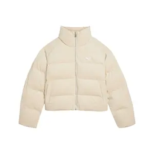 PUMA Womens Wardrobe Essentials Corduroy Puffer Coat Athletic Outerwear Casual - Beige