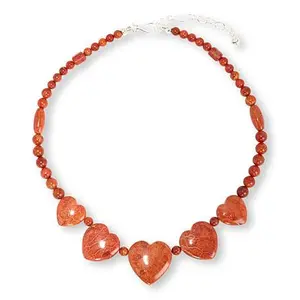 Mine Finds by Jay King Sterling Silver Red Branch Coral Multi-Heart Necklace