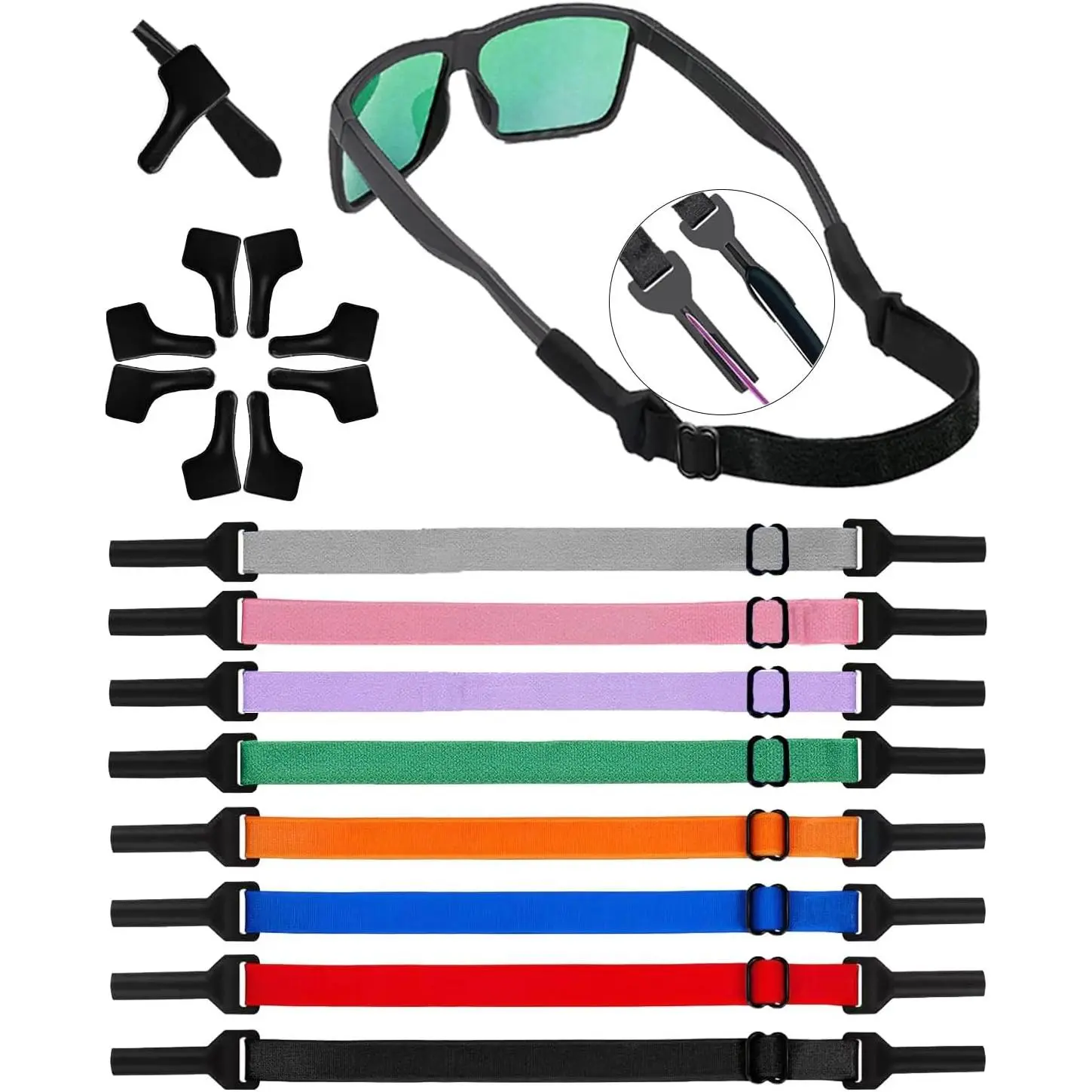 Kids Glasses Strap for Boys, Toddler Glasses Strap for Kids(6.5-10"),Eye Glass Ear Gripper-Eyeglass Ear Grips