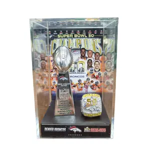 Football Champion Trophy Set, Perfect Broncos Display Case, High-Quality Design, Sports Collectible, Ideal Gift for Sports Enthusiasts, Christmas & Birthday Present 1998/1999/2016