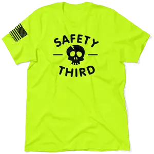 Safety Third - Men's Hi Visibility Safety Yellow Work Stylish T-Shirt Jersey Men's 30-Day Guarantee Cotton/Poly Blend | Graphic tees Apparel