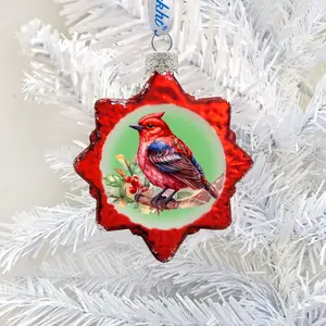 Designocracy 776004 Red Bird Mercury Glass Ornaments, 3x2 in., Christmas Decoration - Miniature Sparkling Christmas Decor, Wildlife Holiday Gift for Home Festive Supplies