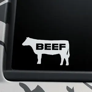 BEEF Sticker, 2-Pack Options (6 Sizes) Custom Decal, Bumper Sticker, Window Graphic, Car, Truck, SUV, DIY Vehicle Exterior Decoration