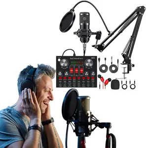 All-in-One Recording Equipment Audio Mixer Voice Changer Microphone Kit with BM800 Microphone for Music/Recording Live Streaming