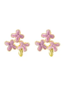 Sweet Pink Flower Stud Earrings, Niche Design High-end Vacation Style Versatile Ear Jewelry