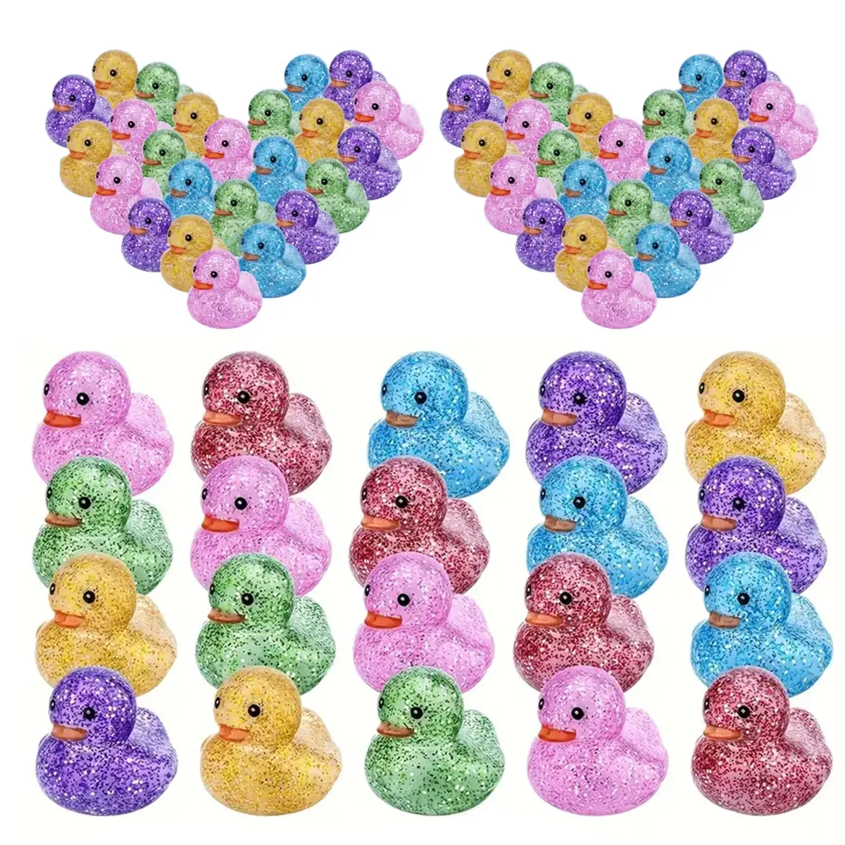 Flash Duck Set Party Packs DIY Cute Decorations Party Decoration Supplies Holiday Decor Festive Decoration for Outdoor Garden Home Desk Car Snow Christmas Decoration