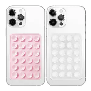 2 Pack Silicone Suction Phone Case Mount, Non Slip Sticky Grip, Silicon Adhesive Suction Cup Mount, Strong Grip Holder for Selfies and Videos (LightPink&Translucent) Non Slip, Sticky Phone Grip, Silicon Adhesive,Suction Cup Mount, Cell Phone Holder