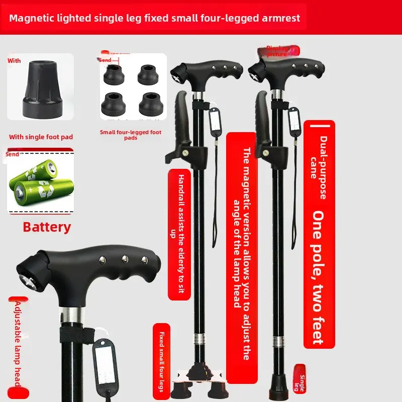 Black single-leg,dual-use adjustable light stand