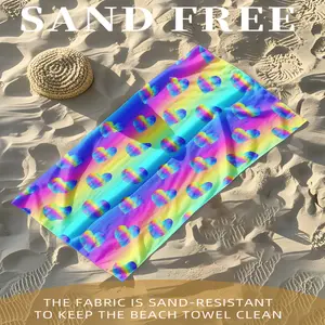 1PC colorful and soft beach towel, lightweight, fast drying, absorbent polyester fiber suitable for summer beach vacations, outdoor leisure activities, picnic mats