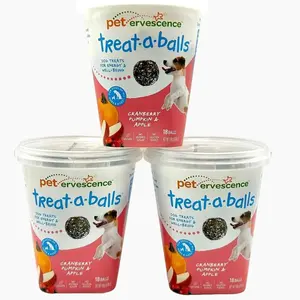 TREAT-A-BALLS Peteversecence Dog Training Treats - Cranberry Pumpkin & Apple Coated - 3pk - 54 Count - New Zealand Made - Healthy Low Calorie Vegan Snacks