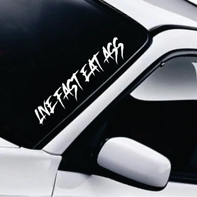 Live Fast Eat A Car Decal Truck Bumper Sticker Window Windshield Banner JDM Vinyl Men Funny Meme