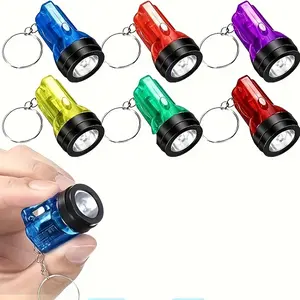 1PC, Mini Flashlight Keychains Christmas Gifts Small LED Key New Year Gift Chains Portable Handheld Plastic Flashlights For Camping Party Favors