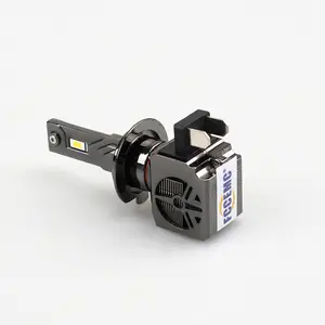 1PCS Ultra Bright 150000 Lumens Wireless LED Automotive Headlight Bulb With Turbo Fan Cooling Compatible 9005 9006 Models 6000K White Light 12V Voltage High Intensity