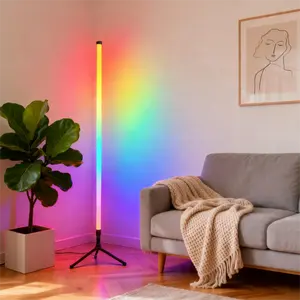 High-End RGB Corner Floor Lamp, Smart App & Remote Control Color-Changing LED Light, Ambient Lamps for Bedroom Living Room Gaming Room, Home Aesthetic Decor