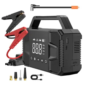 【Father's Day Gift】Kapezi Upgraded Portable Car Jump Starter, 4000A Car Battery Jump Starter with 150PSI Tire Inflator, 12V Car Battery Jump Starter, 15000mAh Power Bank, with LED Light