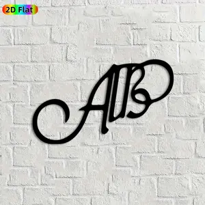 1pc Monogram Metal Wall Art, Stylish Monogram Statue Mural, Ideal Gift for Christmas, New Year, Initial Decor Enthusiasts, Powder-Coated Metal Wall Decor Wall Sculptures, Metal Wall Decor for NameEnthusiasts