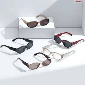 Curved Frame Sunglasses for Women, Trendy UV400 Fashion Eyewear, Lightweight Street Style Shades for Driving, Travel, Beach, Outdoor Activities, Retro Designer Inspired Hot Girl Sunglasses