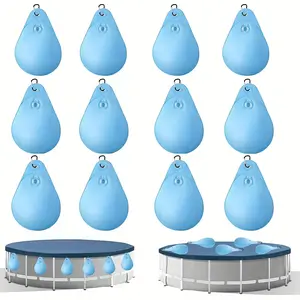 6/12pcs Pool Wall Bags with Hooks - Durable PVC Pool Cover Weights for Above Ground Pools, Secure Pool Cover Attachment, Easy Installation, Pool Cover Accessories, Pool Cover Weights, Pool Cover Accessories, Pool Cover Weights, Pool Cover We