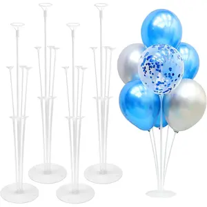 Balloon Stand Kit 4 Set Balloon Sticks with BaseBalloon Arch Stand Balloon Centerpiece Stand for Table Balloon Holders for Table Balloon Arch Kit Birthday Decorations Balloon Stands for Floor