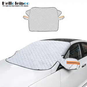 LEIBOO Car Windshield Snow Cover Sun Shade Winter Dust Rain Ice Frost Guard Protector - Durable Design for Winter Weather Protection & Summer sunshade