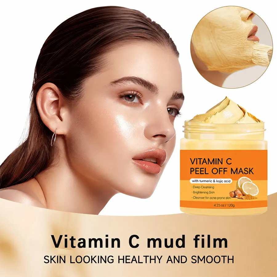 Kojic Turmeric Mud Film Night & Morning Mask with Vitamin C & Nicotinamide for Smoother & Nourishing Skin 4.2 fl oz