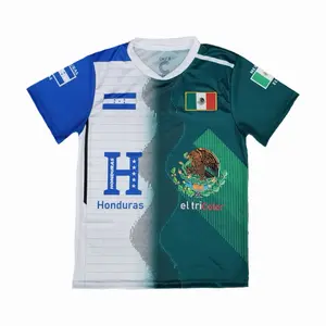 Honduras & Mexico Soccer Jersey with Official Team Colors National Flags Unisex Fan Support Jersey
